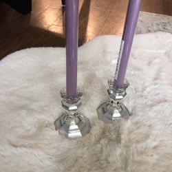 Crystal Candles Holder With Candles. 