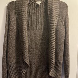 Womens Chicos Vivi Texture Cardigan Sweater Bronze Color Size 1 like new and smoke free