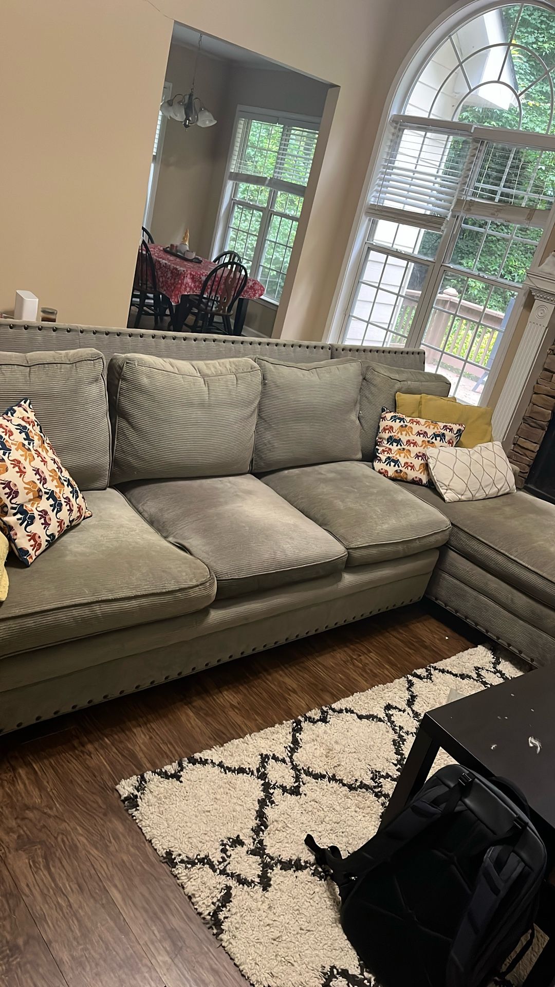 Gray Down Feather Couch