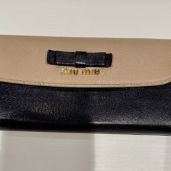 Authentic Miu Miu Leather Long Wallet