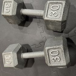 30 Pound Dumbbell Set - Metal Dumb Bells 60 lb