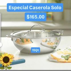 Especial $165.00 Caserola Grande 16qt Cosina Grandes Cantidades De Comida Acero Inoxidable Princess House Ventas Finales 