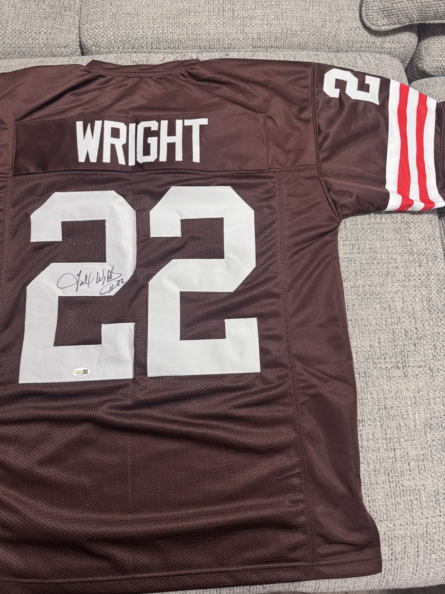 FELIX WRIGHT SIGNED Autograph Custom Jersey - JSA Coa - Cleveland Browns