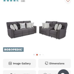 Power Reclining sofa and loveseat with wireless charging stations and usb outlets