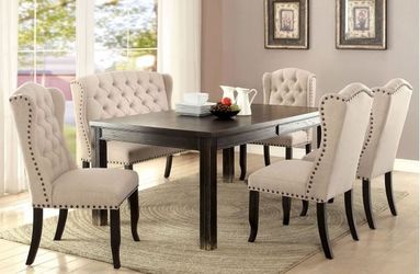 6 Piece Dining Set - Table, 4 Chairs and Bench - $1,150.00 (Table & 6 Chairs - $1,395.00)