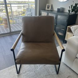 Margo brown Leather accent chair 