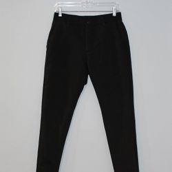 Zara Woman's Black Dress Pants Size Small Mid Rise Flat Front Tapered Leg