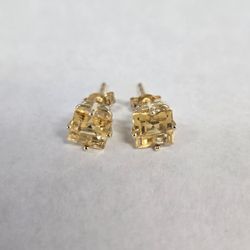14kt Gold Citrine Stud Earrings