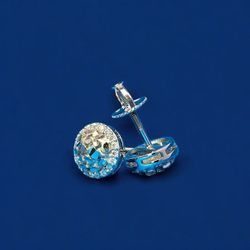 925 Silver Moissanite Round Studd Earrings 
