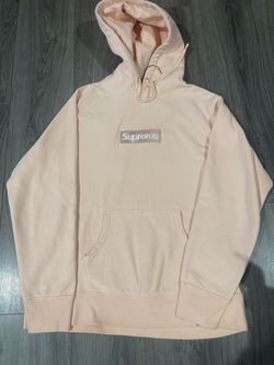 Supreme peach box logo hoodie