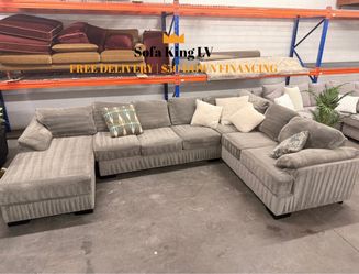 Free delivery, like new gray sectional sofa