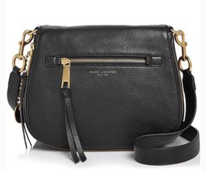 Marc Jacobs black leather crossbody saddle bag