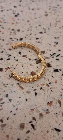 Sterling Silver In Gold..and Stones Loops Earings