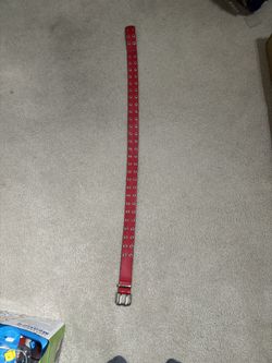 Double Garment Red Punk Belt