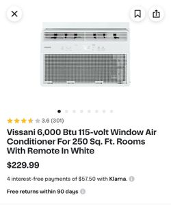Vissani 6000 BTU 115-volt Window Air Conditioner with remote control