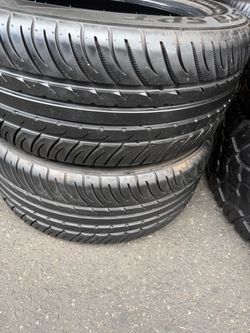 2 tires 255-50117 kumho good condition $130 for 2 mounted and balanced