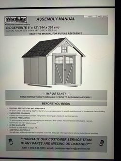Yardline Ridgepointe 8x12 Wood Shed Kit