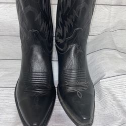 Black leather Western Boots