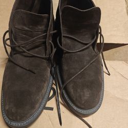 LNWOB Tod’s Polacco Suede Lace-Up Ankle Boots Stacked Heel Dark Brown Men's sz 8