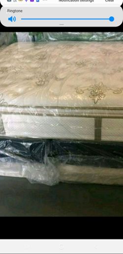 Queen size new thick pillow top bed can deliver