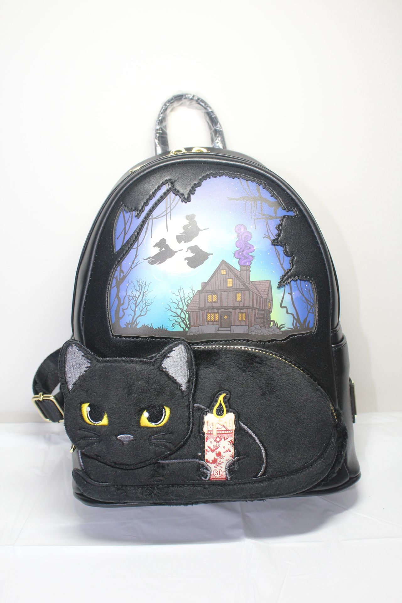 New Loungefly Disney Hocus Pocus Binx Flying Witches Mini Backpack