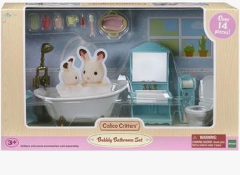 Vintage Calico Critters Bubbly Bathroom Set