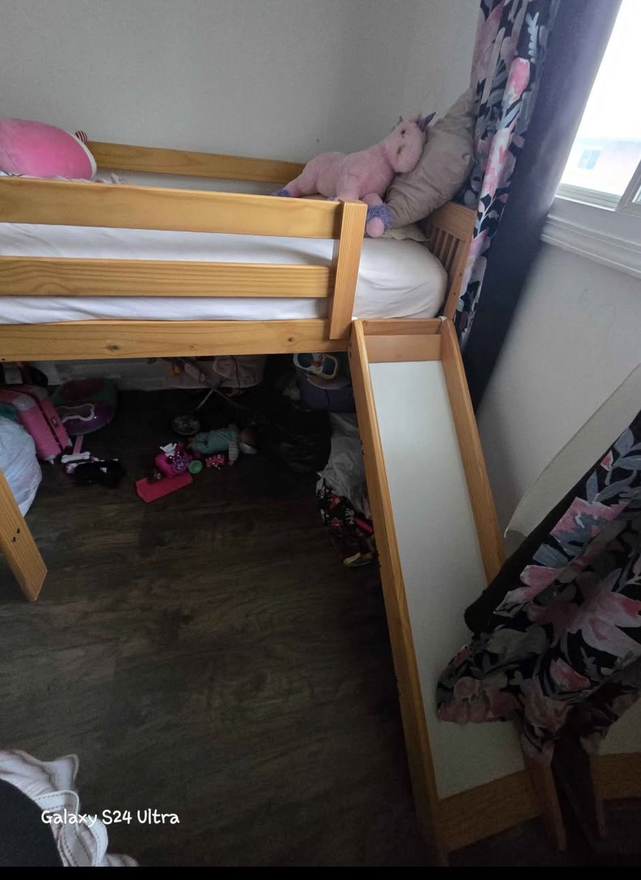 Twin Size Loft Bed Frame With Slide!