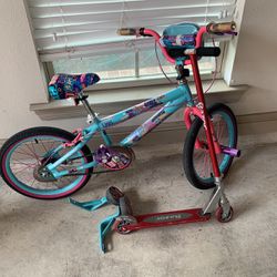 Girls bike And Scooter