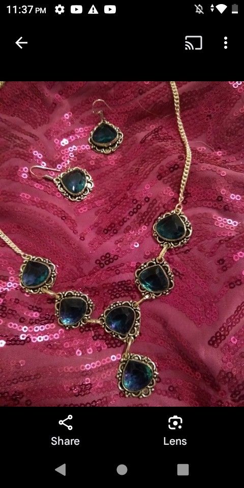 Apatite Stone Earrings + Necklace