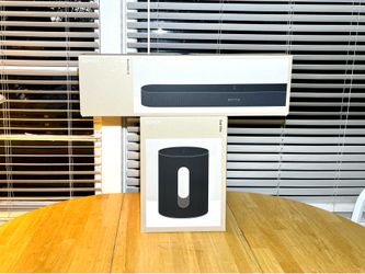 Entertainment Set with Beam GEN 2 Black.  Sonos Beam (GEN 2 Black) and Sonos Sub (MINI Black).  Brand New Sealed.  Includes Warranties.