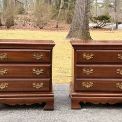 A Pair Of Solid Wood Nightstands 