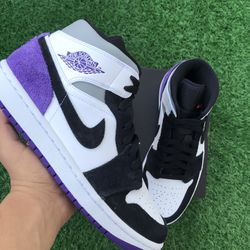 Jordan 1 Mid Court Purple Size 7M