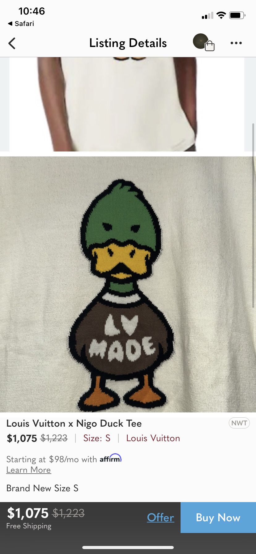 vuitton duck shirt