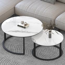 Round Coffee Table Set of 2