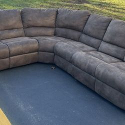 Brown Reclining Sectional Couch Set 