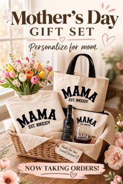 Personalized Mother’s Day Gift Sets – Custom Mama Shirts & Bundles Starting at $65