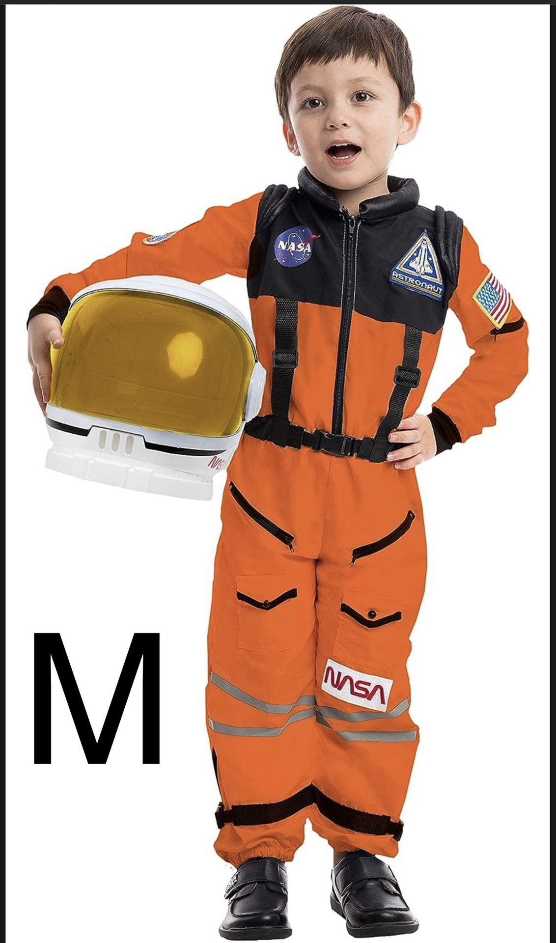Children’s Medium Orange Astronaut Costume Suit And How Matt For Halloween Cosplay Or Dress Up