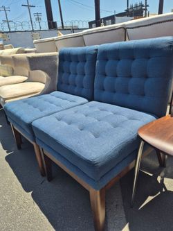 ROYAL BLUE MCM CHAIR SET (2)