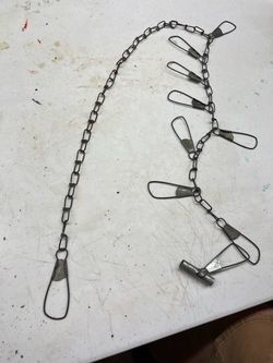 Vintage chain metal string & water holder - 10 clips