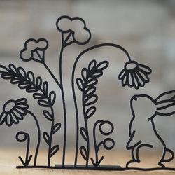 Easter bunny and flower decor