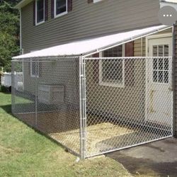 Chain link 3 panel dog run/kennel with door for sale