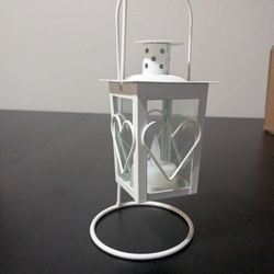 White Heart Metal Lantern