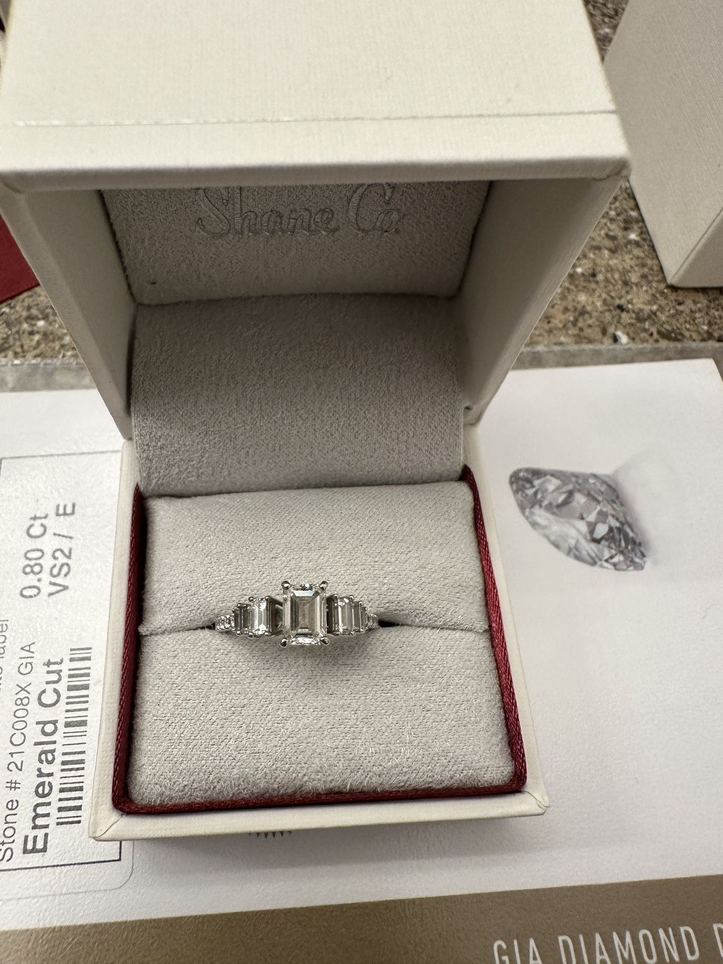 Art Deco Emerald Cut Engagement Ring