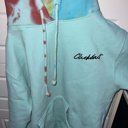 David Dobrik Clickbait Hoodie  Light Blue With Tie dye Top