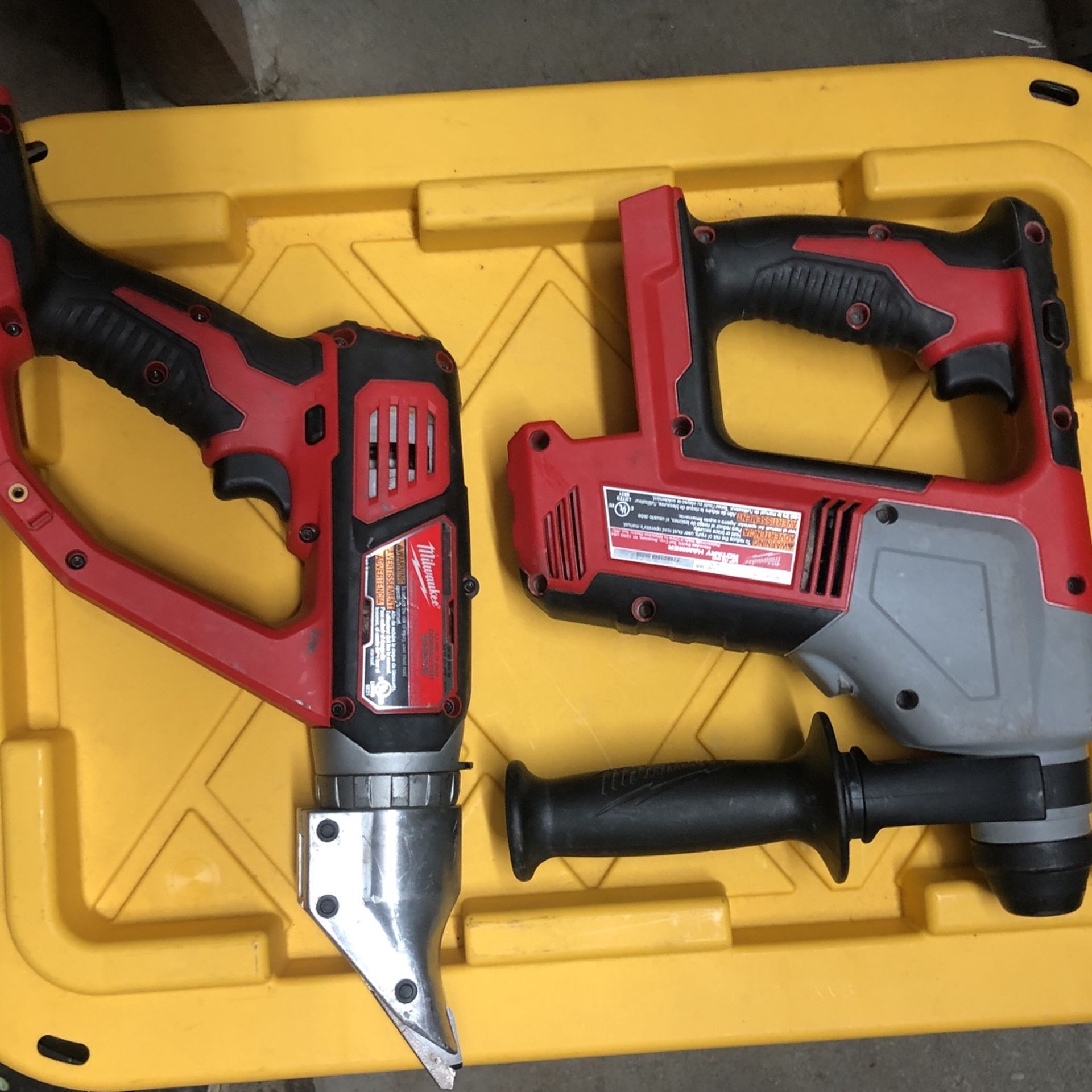 Milwaukee M18 Rotary Hammer Drill + 18 Ga Metal Double Shear Cutter for Sale in San Jose, CA