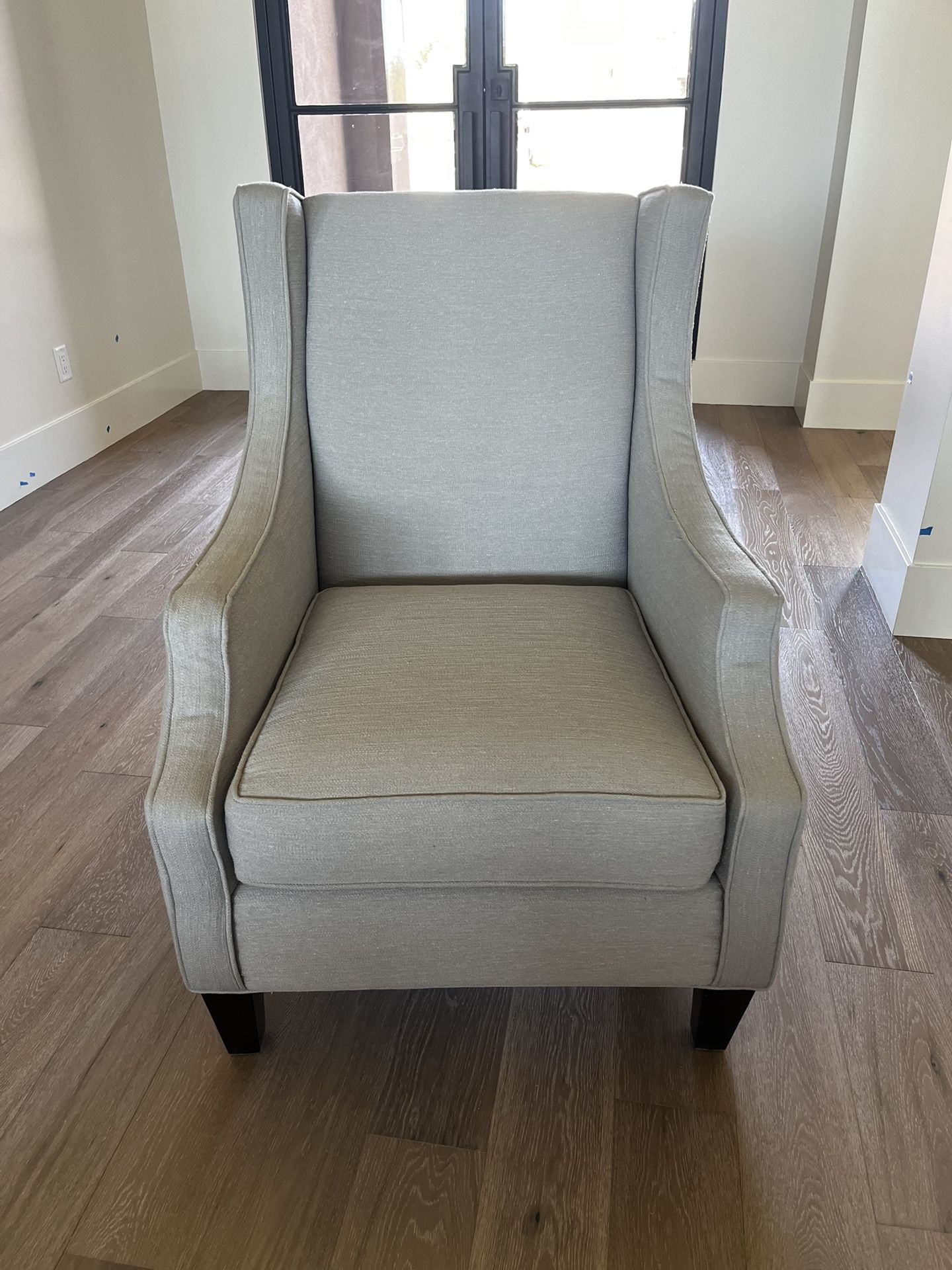 Accent chair-Custom Upholstered Grey Armchair X2