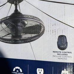 Harbor Breeze Valdosta 20-in Black Indoor/Outdoor Cage Fan.