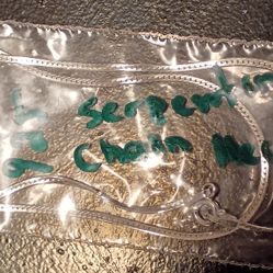 18in Sterling Silver Serpentine Necklace 