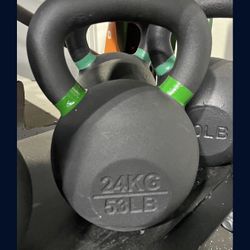 Cast Iron Kettlebell 53 LB - Black Matte Texture Finish - we have other weights available!