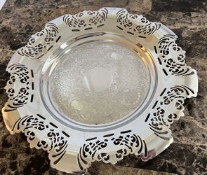 Vintage Krome Kraft Farber Bros Silver Platter